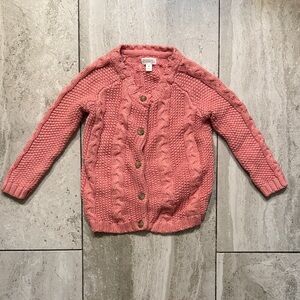 Gymboree Coral Pink Cable Knit Cardigan